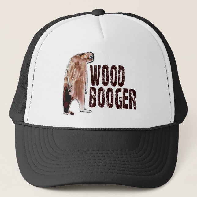 Cute WOODBOOGER Sasquatch - Finding Bigfoot Gear Trucker Hat (Front)