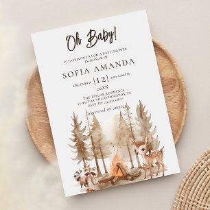 Cute Woodland Animal Baby Shower Invitation
