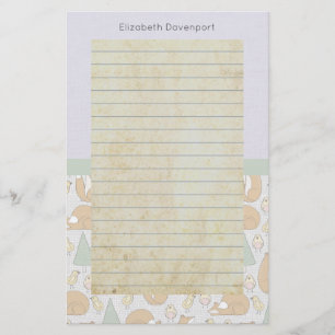 Cute Woodland Animal Creatures with Lined Stationery