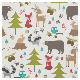 Cute Woodland Animal Fabric