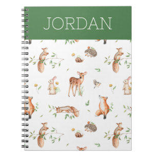 Cute Woodland Animal Friends Pattern Notebook
