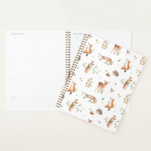 Cute Woodland Animal Friends Pattern Planner
