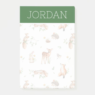 Cute Woodland Animal Friends Pattern Post-it Notes