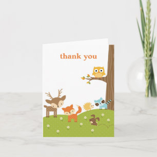 Cute Woodland Animal Merci Cartes