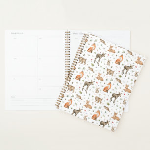 Cute Woodland Animal Pattern Planner