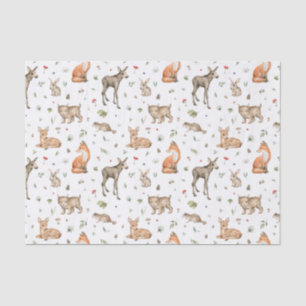 Cute Woodland Animal Pattern Tissue Paper