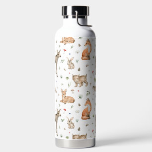 Cute Woodland Animal Pattern Water Bottle