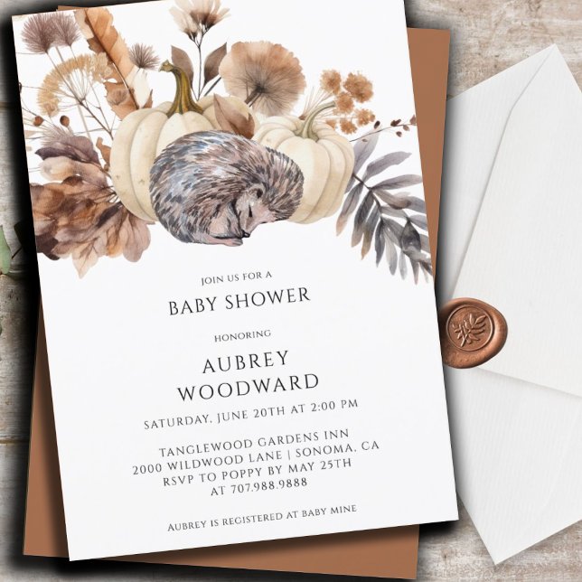 Cute Woodland Animal Pumpkins Fall Invitation (Creator Uploaded)