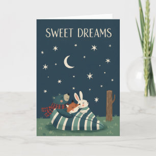 Cute Woodland Animal Sweet Dreams Cozy Bedtime Card