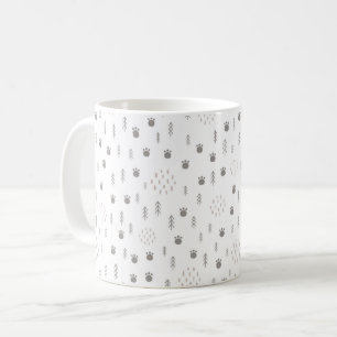 Cute Woodland Animal Track Pattern Coffee Mug
