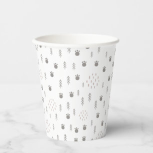 Cute Woodland Animal Track Pattern Paper Cups
