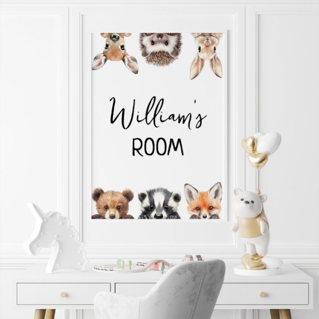 Cute Woodland Animals Baby Nursery Room Poster (Cute Woodland Animals Baby Nursery Room Poster)
