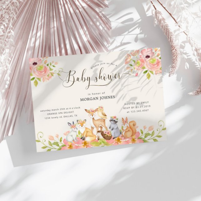 Cute Woodland Animals Baby Shower Invitation (Creator Uploaded)