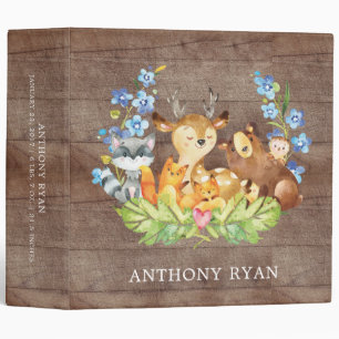 Cute Woodland Animals Boys Baby Photo Album Binder