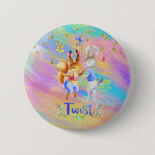 Cute Woodland Animals Dance Marathon Party 2 Inch Round Button