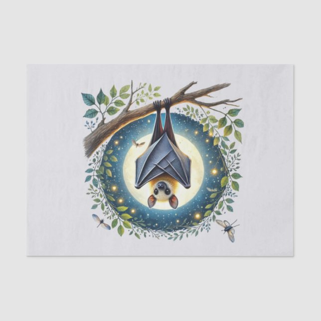 Cute woodland animals decoupage bat tissue paper (Front)