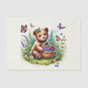 Cute woodland animals decoupage bear tissue paper