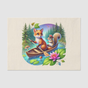Cute woodland animals decoupage fox squirrel tissue paper