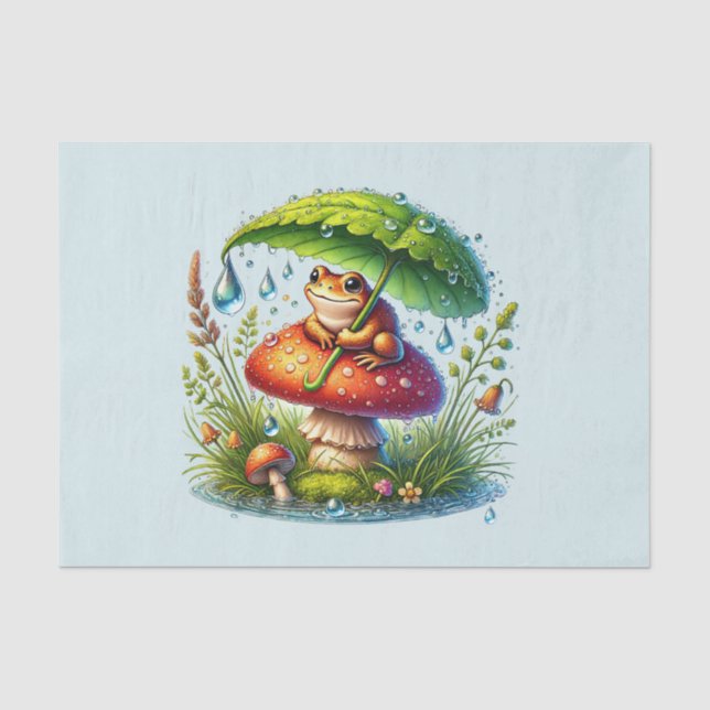 Cute woodland animals decoupage frog tissue paper (Front)