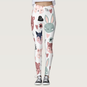 Cute Woodland Animals Forest Friends Nursery Leggings