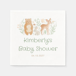 Cute Woodland Animals Gender Neutral Baby Shower  Napkin
