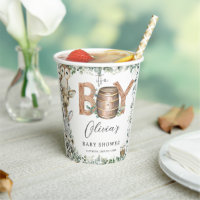 Cute Woodland Animals Greenery Boy Baby Shower