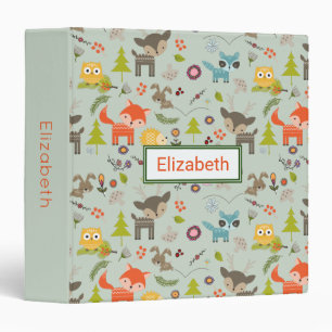 Cute Woodland Animals Illustrated Binder