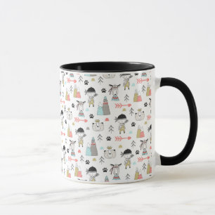 Cute Woodland Animals & Indian Boy Pattern Mug