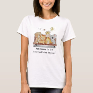 Cute Woodland Animals Mommy To Be Baby Shower T-Shirt