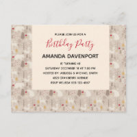 Cute Woodland Animals Nordic Pattern Birthday