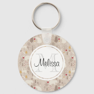 Cute Woodland Animals Nordic Pattern Keychain