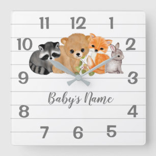 Cute Woodland Animals Nursery Decor Wall Clocks