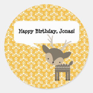 Cute Woodland Animals Personalized Deer Stickers