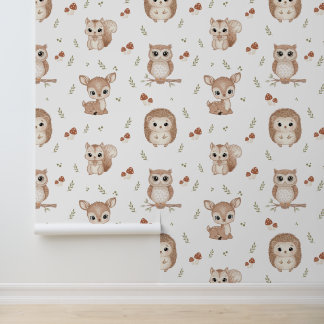 Cute Woodland Animals Wallpaper for Nursery
