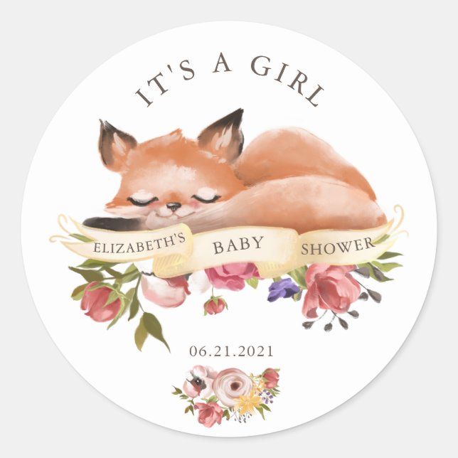 Cute Woodland Animaux Floral C'est un Sticker pour (Devant)