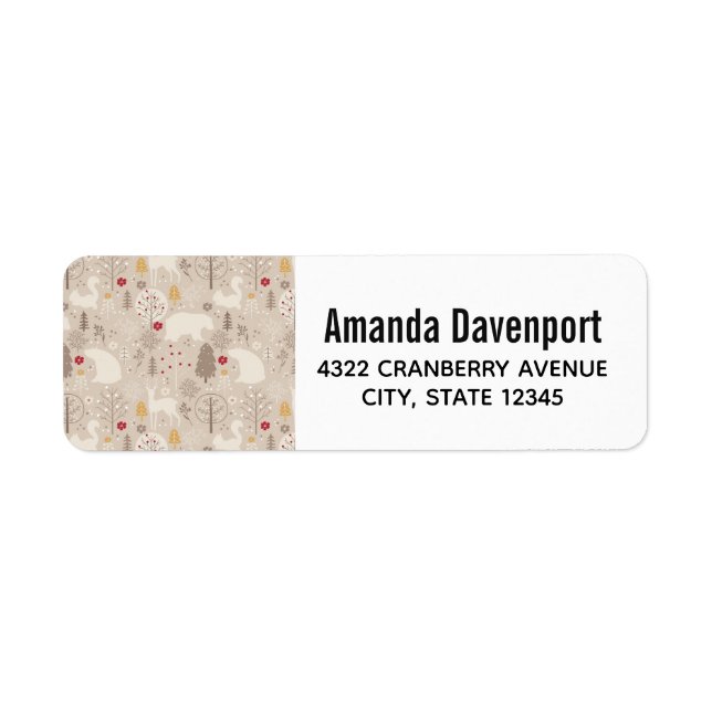 Cute Woodland Animaux Motifs nordiques (Devant)