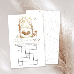 Cute Woodland Baby Boy Shower Bingo Game