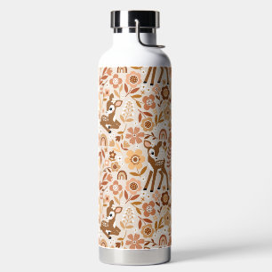 Cute Woodland Baby Deer Floral Pattern Water Bottle