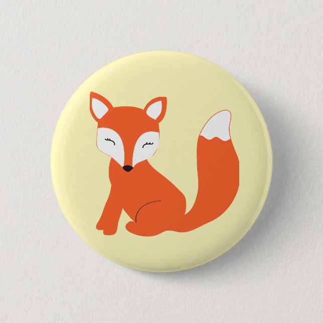 Cute Woodland Baby Fox 2 Inch Round Button (Front)