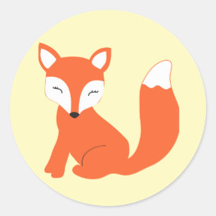 Cute Woodland Baby Fox Classic Round Sticker