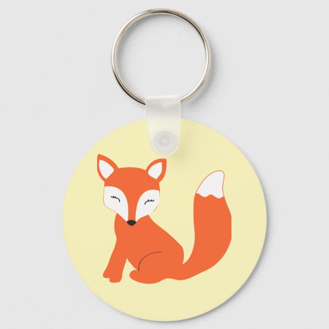 Cute Woodland Baby Fox Keychain (Front)