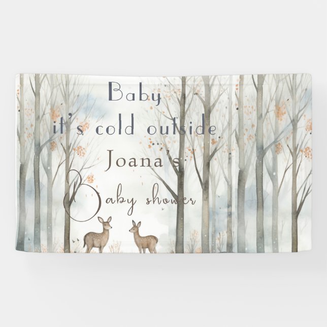 cute woodland baby shower  banner (Horizontal)