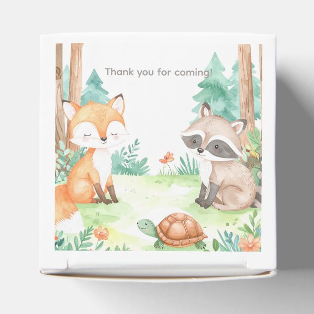 Cute Woodland Baby Shower Theme  Favor Box (Top)