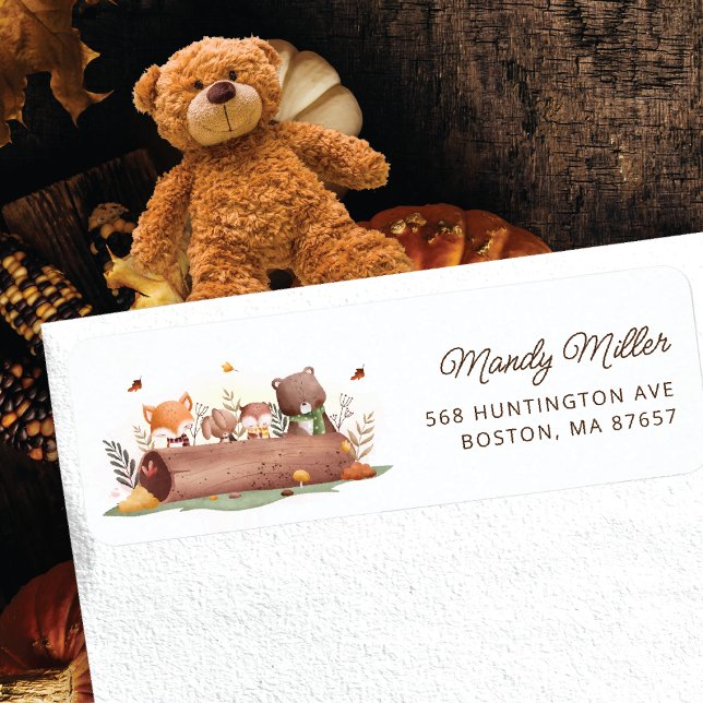 Cute Woodland Bear Address Label (Creator Uploaded)