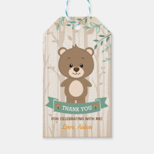 Cute Woodland Bear Forest Birthday Baby Shower Gift Tags