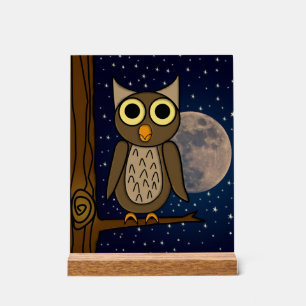 Cute Woodland Bird Artwork Acrylic Sign