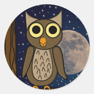 Cute Woodland Bird Artwork Classic Round Sticker