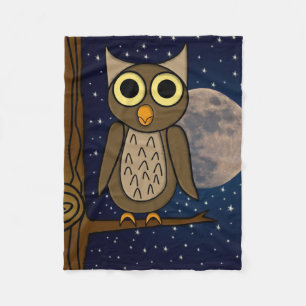 Cute Woodland Bird Artwork Fleece Blanket