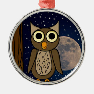 Cute Woodland Bird Artwork Metal Ornament