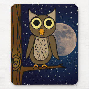 Cute Woodland Bird Artwork Mouse Pad